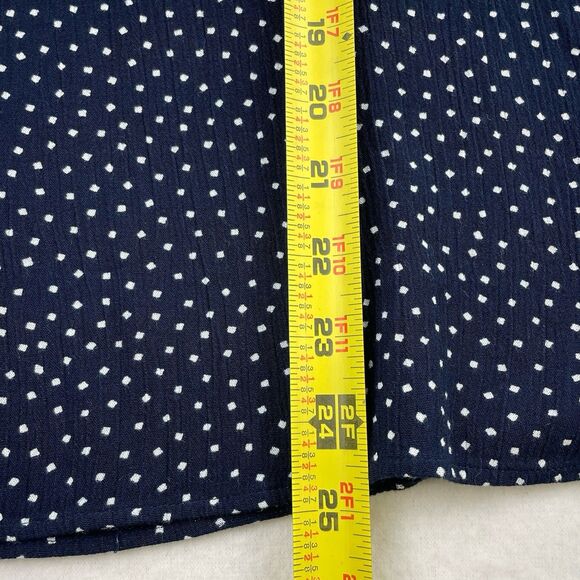 Loft Flutter Sleeve Top Navy Polka Dot Nautical Career Teacher-M - Picture 7 of 9